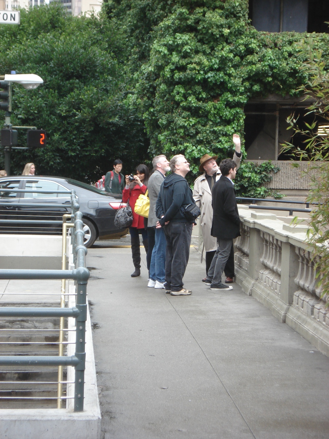 Tour atop Stockton tunnel, at parapet